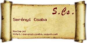 Serényi Csaba névjegykártya